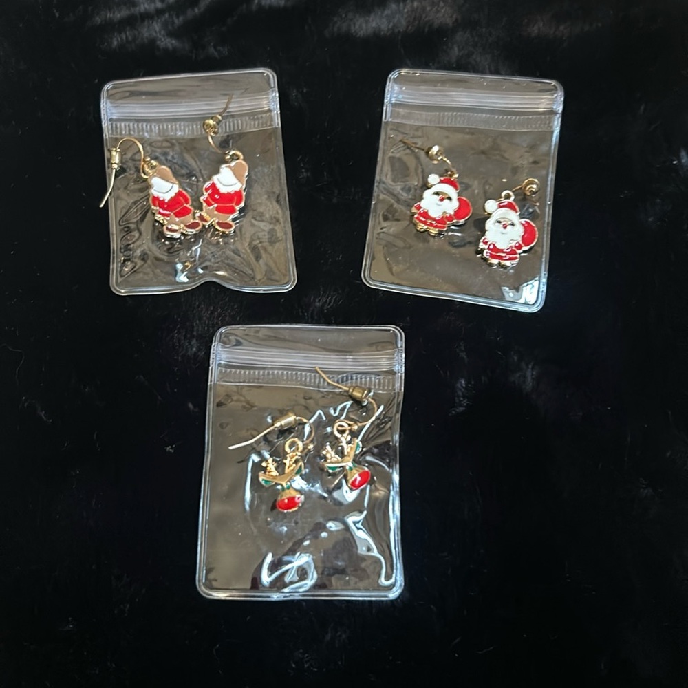 Earrings Christmas reindeer, 
Christmas Santa 
Christmas elf’s